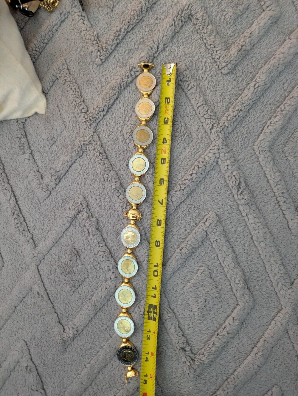 Milor Italy Two-Tone Coin Link Bracelet - Gold and Silver - Picture 8 of 10